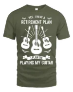 Retirement Plan Playing My Guitar T-Shirt Music Lover - military green t-shirt on white background