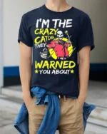 Funny Skeleton Catcher T-Shirt Wild Baseball Humor Tee - model wearing navy shirt, hands in pockets