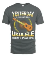 Cool Ukulele Graphic Tee Funny Musician T-Shirt Gift Idea - gray t-shirt on white background