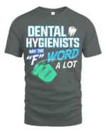 Funny Dental Hygienist T-Shirt Floss Joke Graphic Tee - gray t-shirt on white background