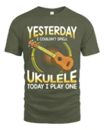 Cool Ukulele Graphic Tee Funny Musician T-Shirt Gift Idea - military green t-shirt on white background