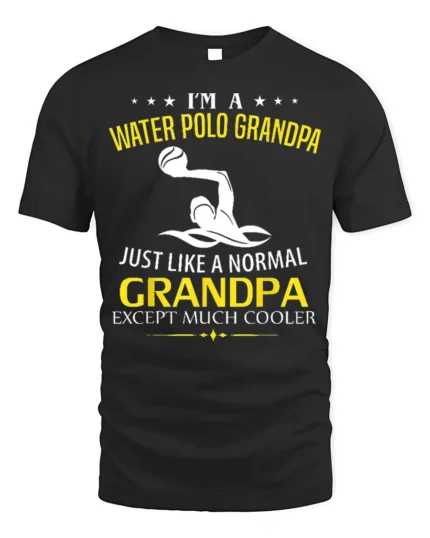 Water Polo Grandpa T-Shirt Funny Cool Grandpa Tee Gift - black t-shirt on white background