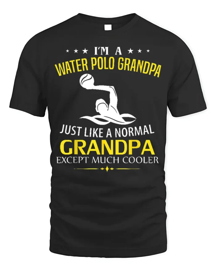 Water Polo Grandpa T-Shirt Funny Cool Grandpa Tee Gift - black t-shirt on white background
