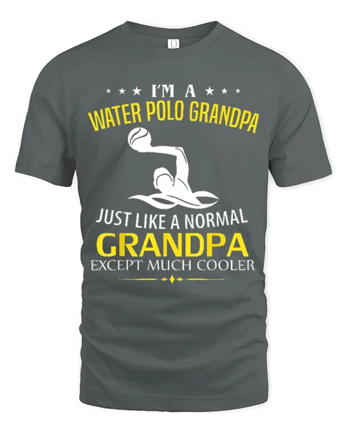 Water Polo Grandpa T-Shirt Funny Cool Grandpa Tee Gift - gray t-shirt on white background