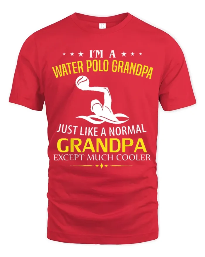 Water Polo Grandpa T-Shirt Funny Cool Grandpa Tee Gift - red t-shirt on white background