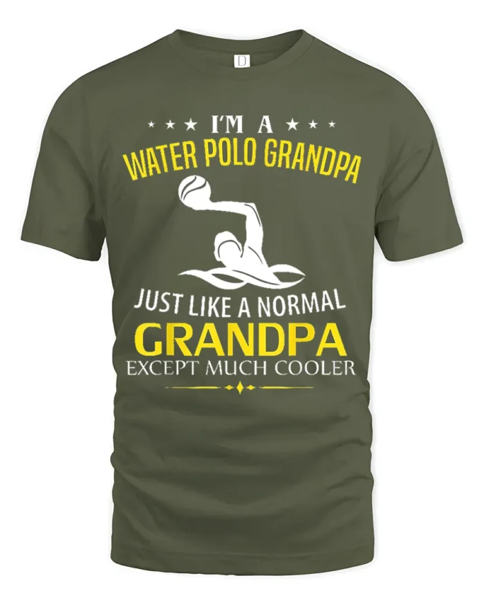 Water Polo Grandpa T-Shirt Funny Cool Grandpa Tee Gift - military green t-shirt on white background