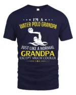 Water Polo Grandpa T-Shirt Funny Cool Grandpa Tee Gift - navy t-shirt on white background