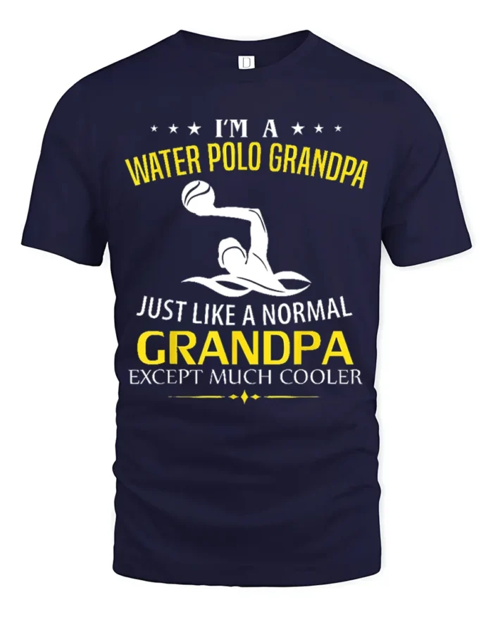 Water Polo Grandpa T-Shirt Funny Cool Grandpa Tee Gift - navy t-shirt on white background