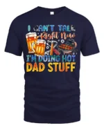 Funny Dad T-Shirt Hot Dad Stuff BBQ Beer Grill Tee USA - navy t-shirt on white background