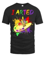Artistic Humor T-Shirt I ARTED Paint Palette Shirt - black t-shirt on white background