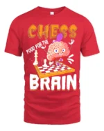 Funny Chess Brain T-Shirt Food for Thought Tee - red t-shirt on white background