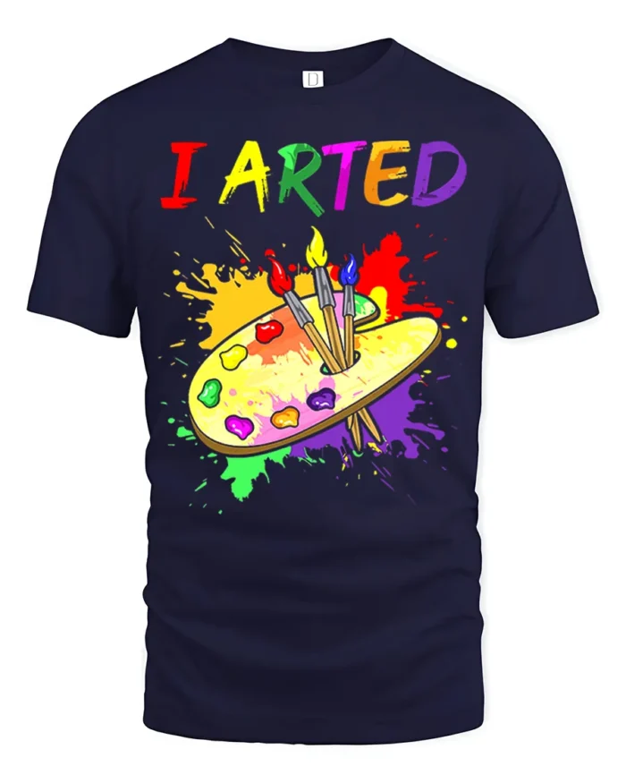 Artistic Humor T-Shirt I ARTED Paint Palette Shirt - navy t-shirt on white background