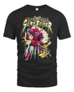 Ice Skull Scratcher Hockey T-Shirt Skeleton Player Tee - black t-shirt on white background
