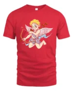 Vintage Cupid T-Shirt Romantic Angel Love Arrow Tee - red t-shirt on white background