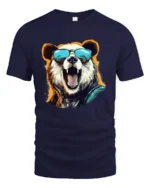 Cool Panda With Sunglasses T-Shirt Funny Animal Tee - navy t-shirt on white background