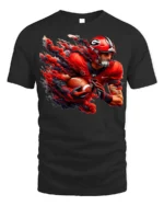 Georgia Football T-Shirt Fiery Red Game Day Graphic Tee - black t-shirt on white background
