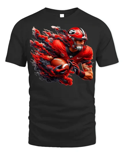Georgia Football T-Shirt Fiery Red Game Day Graphic Tee - black t-shirt on white background