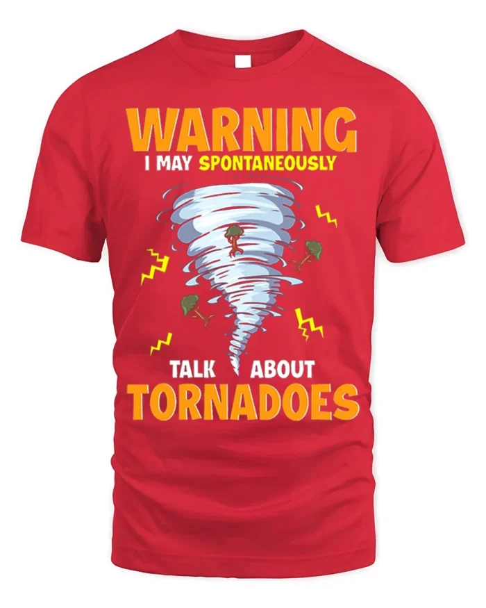 Storm Chaser Humor T-Shirt Tornado Enthusiast Graphic Tee - red t-shirt on white background