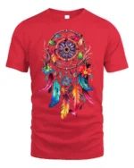 Boho Dreamcatcher T-Shirt Vibrant Native-Inspired Tee - red t-shirt on white background