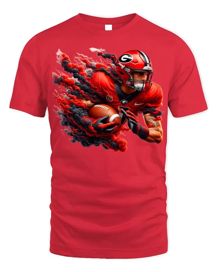 Georgia Football T-Shirt Fiery Red Game Day Graphic Tee - red t-shirt on white background