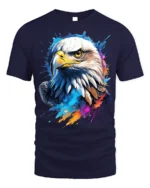 Patriotic Eagle T-Shirt USA Pride Tee in Vibrant Colors - navy t-shirt on white background