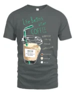 Life Begins After Coffee Funny Coffee Lover T-Shirt - gray t-shirt on white background