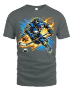 Buffalo Hockey Beast T-Shirt for Ice Hockey Fans - gray t-shirt on white background
