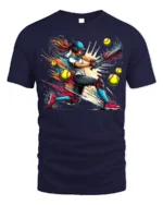 Power Swing Softball T-Shirt Cool Female Sports Graphic - navy t-shirt on white background