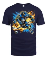 Buffalo Hockey Beast T-Shirt for Ice Hockey Fans - navy t-shirt on white background