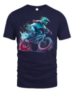 BMX Rider Splash Art Graphic T-Shirt Cool Biker Tee - navy t-shirt on white background