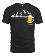 Funny Friday Beer Evolution T-Shirt for Weekend Lovers - black t-shirt on white background
