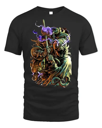 Electric Beast Warrior T-Shirt Epic Fantasy Battle - black t-shirt on white background