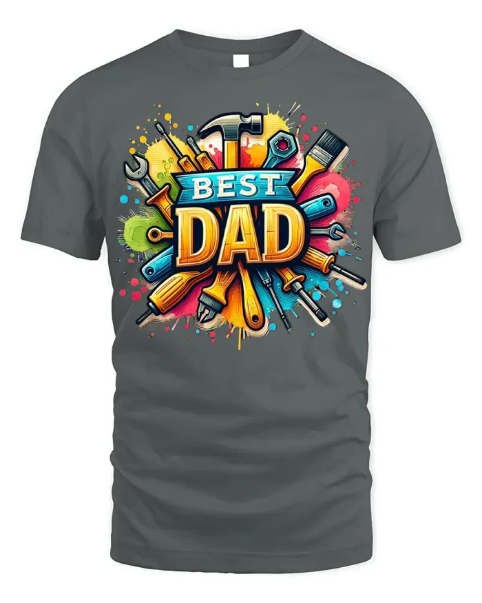 Best Dad Tool Design T-Shirt Perfect Father’s Day Gift - gray t-shirt on white background