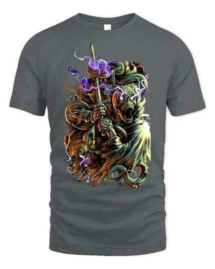 Electric Beast Warrior T-Shirt Epic Fantasy Battle - gray t-shirt on white background