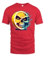 Citrus Skull Explosion T-Shirt Spooky Fruit Graphic - red t-shirt on white background