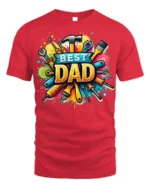 Best Dad Tool Design T-Shirt Perfect Father’s Day Gift - red t-shirt on white background