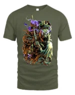 Electric Beast Warrior T-Shirt Epic Fantasy Battle - military green t-shirt on white background