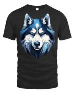 Blue Wolf T-Shirt Bold Graphic for Animal Lovers - black t-shirt on white background