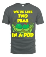 Cute Friendship Peas Graphic Tee Best Friends - gray t-shirt on white background