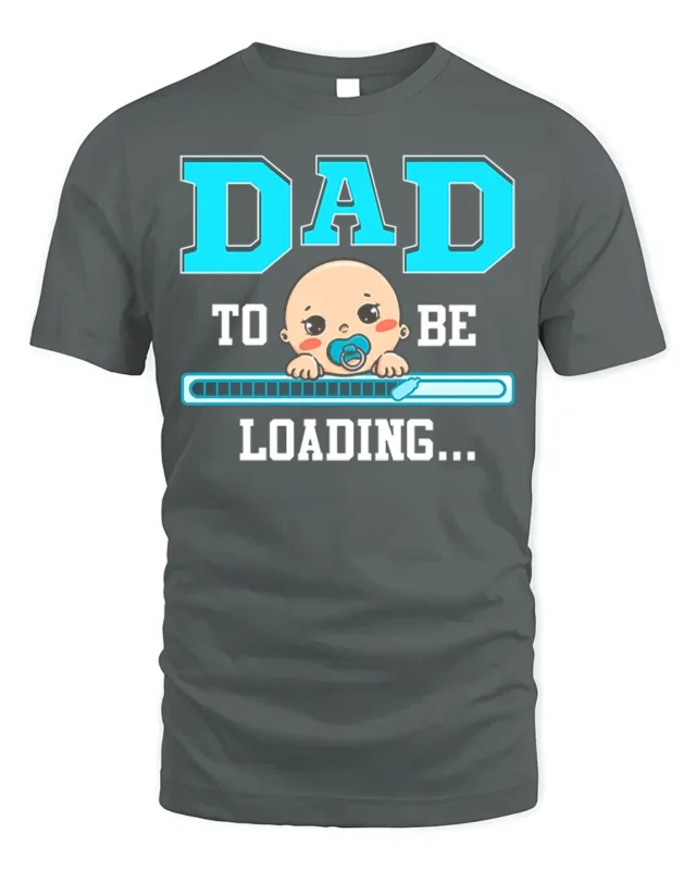 Dad To Be Loading Funny Pregnancy T-Shirt - gray t-shirt on white background