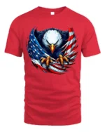 Freedom Eagle Flag Design T-Shirt for Patriots - red t-shirt on white background