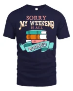 Funny Book Lover Literary Graphic Tee - navy t-shirt on white background