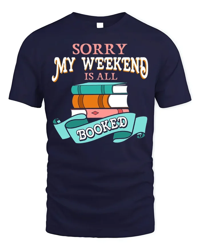 Funny Book Lover Literary Graphic Tee - navy t-shirt on white background