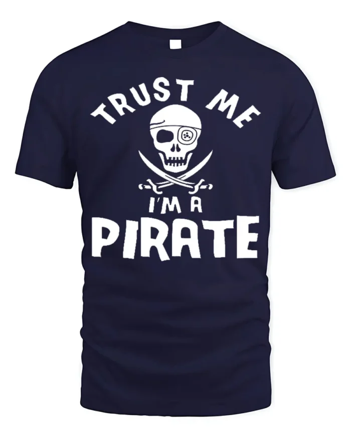 Adventure Seeker Trust Me I’m A Pirate T-Shirt - navy t-shirt on white background