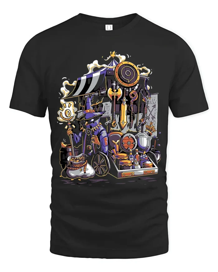 Magic Emporium T-Shirt, Fantasy Role Playing Game Tee - black t-shirt on white background
