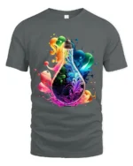 Electric Idea Tee, Bright Light Bulb Design T-Shirt - gray t-shirt on white background