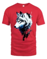 Arctic Wolf Portrait, Majestic Animal Graphic T-Shirt - red t-shirt on white background