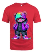 Swag Bear Premium Tee - Cute Cartoon Animal Fashion Tee - red t-shirt on white background