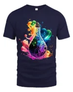 Electric Idea Tee, Bright Light Bulb Design T-Shirt - navy t-shirt on white background