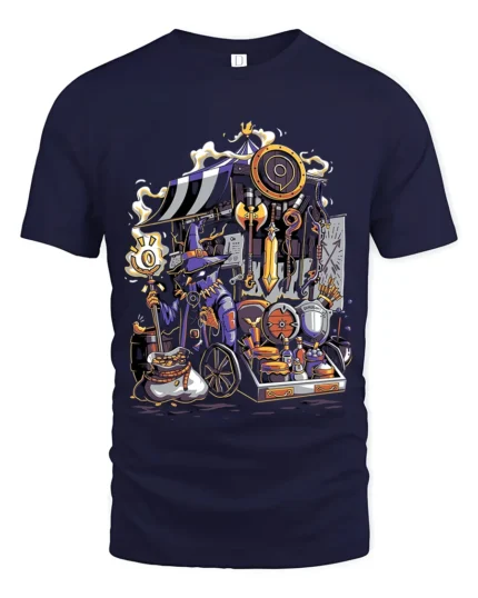 Magic Emporium T-Shirt, Fantasy Role Playing Game Tee - navy t-shirt on white background